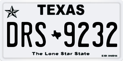 TX license plate DRS9232