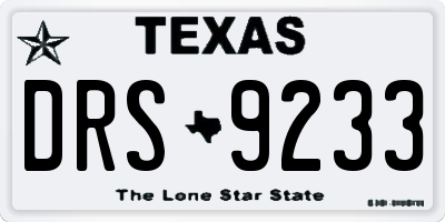 TX license plate DRS9233