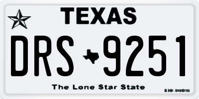 TX license plate DRS9251
