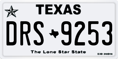 TX license plate DRS9253