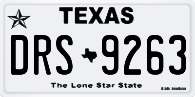 TX license plate DRS9263
