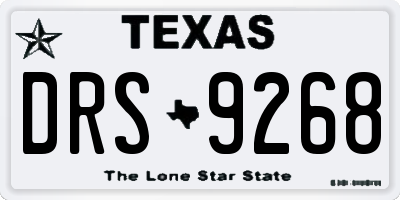 TX license plate DRS9268