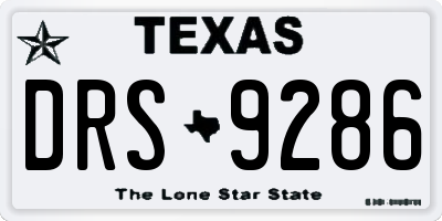 TX license plate DRS9286
