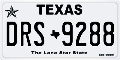 TX license plate DRS9288