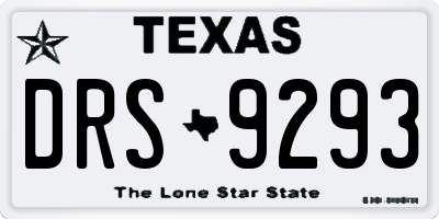 TX license plate DRS9293