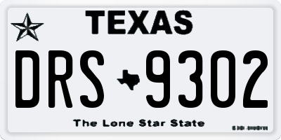 TX license plate DRS9302