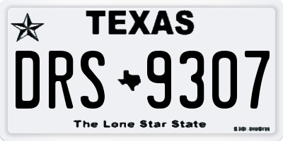 TX license plate DRS9307