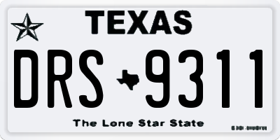 TX license plate DRS9311
