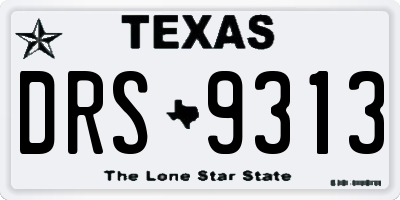 TX license plate DRS9313