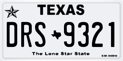TX license plate DRS9321