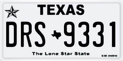 TX license plate DRS9331