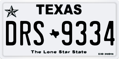 TX license plate DRS9334