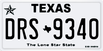 TX license plate DRS9340