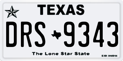 TX license plate DRS9343