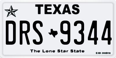 TX license plate DRS9344