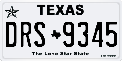 TX license plate DRS9345