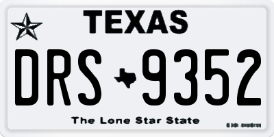 TX license plate DRS9352