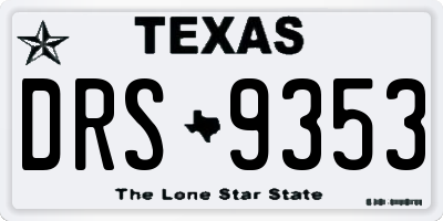 TX license plate DRS9353