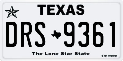 TX license plate DRS9361