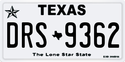 TX license plate DRS9362