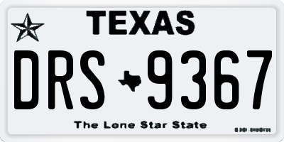 TX license plate DRS9367