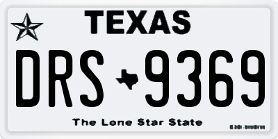 TX license plate DRS9369