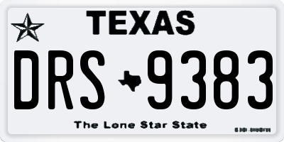 TX license plate DRS9383