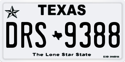 TX license plate DRS9388