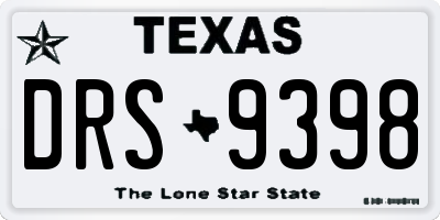 TX license plate DRS9398