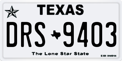 TX license plate DRS9403