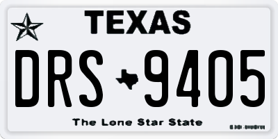 TX license plate DRS9405