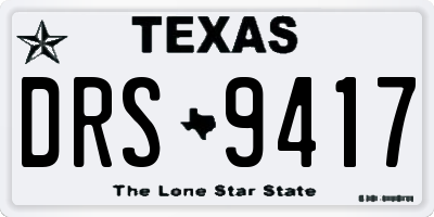 TX license plate DRS9417