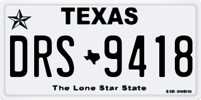 TX license plate DRS9418