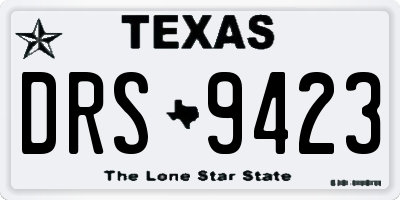 TX license plate DRS9423