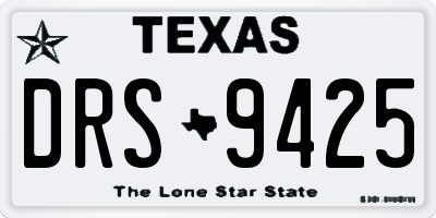 TX license plate DRS9425
