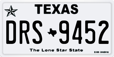 TX license plate DRS9452