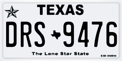 TX license plate DRS9476
