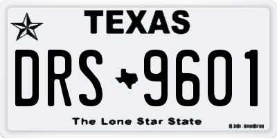 TX license plate DRS9601