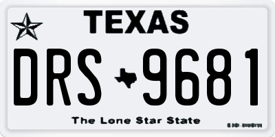 TX license plate DRS9681