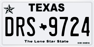 TX license plate DRS9724