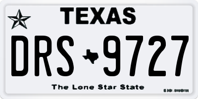 TX license plate DRS9727
