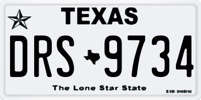 TX license plate DRS9734