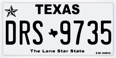 TX license plate DRS9735