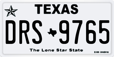 TX license plate DRS9765