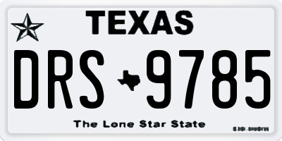 TX license plate DRS9785