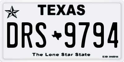 TX license plate DRS9794