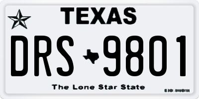 TX license plate DRS9801