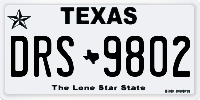 TX license plate DRS9802