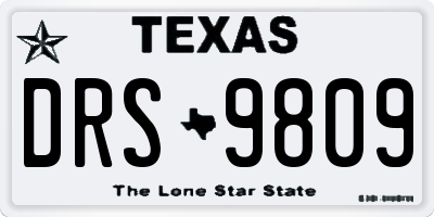 TX license plate DRS9809