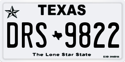 TX license plate DRS9822